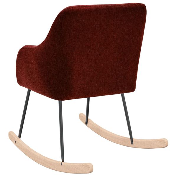 vidaXL Люлеещ се стол, виненочервен, текстил