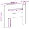 vidaXL Табла за легло с LED осветление Сонома 120 x 16,5 x 103,5 cm