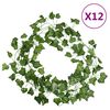 vidaXL Бръшлянови гирлянди 12 бр зелени 200 см
