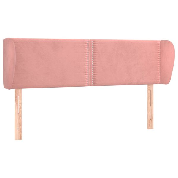 vidaXL Горна табла за легло, розова, 147x23x78/88 см, кадифе