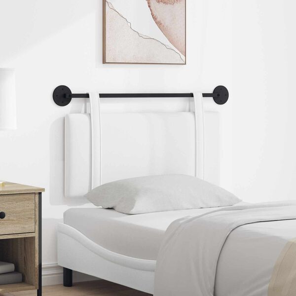 vidaXL Висяща табла Монтиране на стена Бял 90 x 55 x 5 см текстил