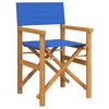vidaXL Сгъваем директорски стол Blue Solid Wood Teak