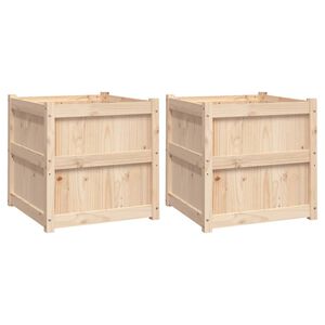 vidaXL Градински сандъци, 2 бр, борово дърво масив