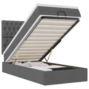 vidaXL Османска легло с матрак, тъмносиво, 80x200 см, плат