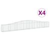vidaXL Габионни кошници арка 4 бр 400x30x40/60 см поцинковано желязо