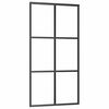 vidaXL Плъзгаща врата, ESG стъкло и алуминий, 102x205 см, черна