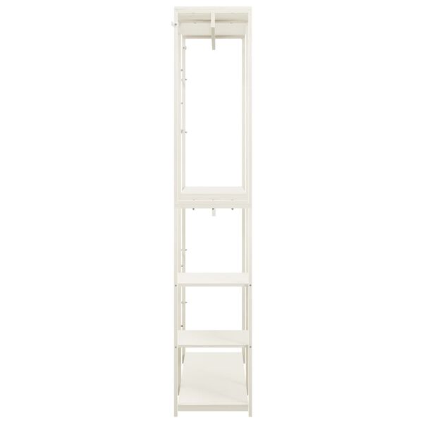 vidaXL Гардероб, бял, 90x40x213 см, метал и ПДЧ