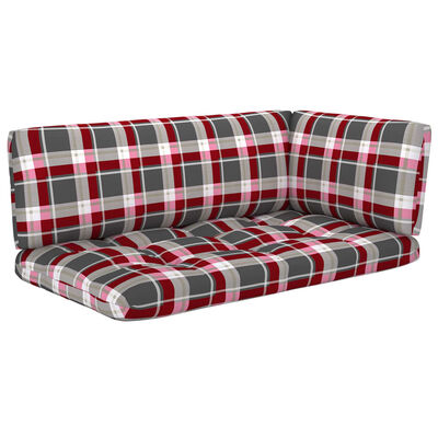 vidaXL 2-местен палетен диван с възглавници бор със сива импрегнация