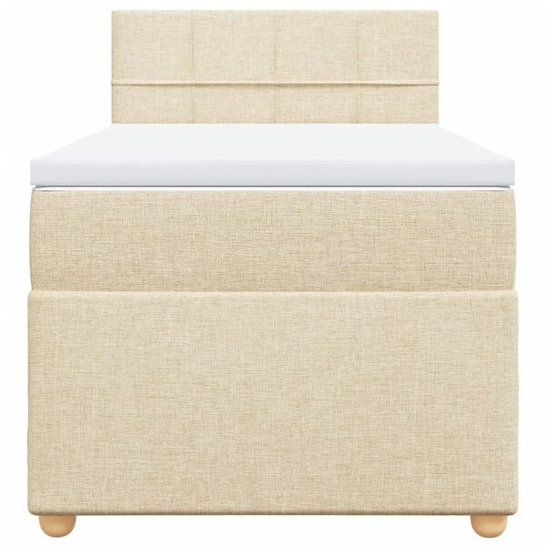 vidaXL Боксспринг легло с матрак, кремава, 90x190 см, плат