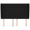 vidaXL Горна табла за легло с уши, черна, 147 x 23 x 118/128 см, плат