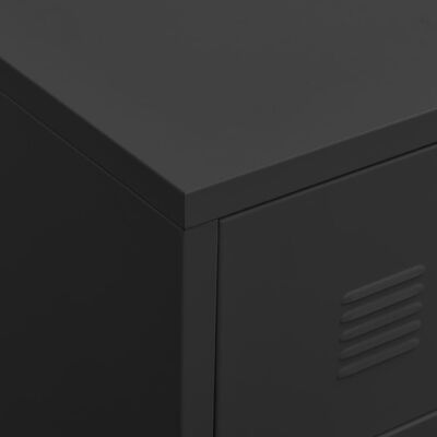 vidaXL Индустриален ТВ шкаф, черен, 105x35x42 cм, метал