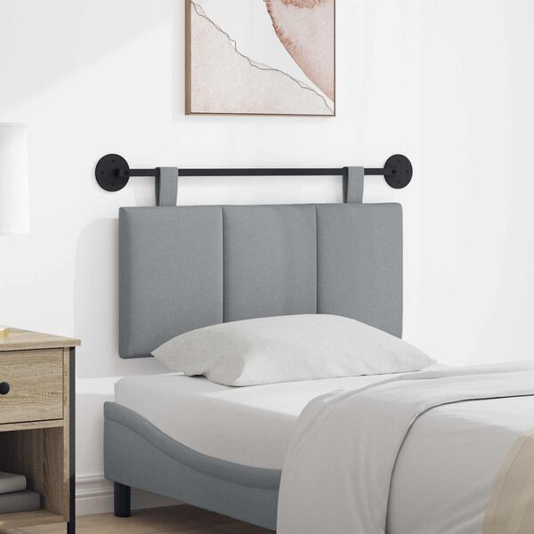 vidaXL Висяща табла На райета Светлосиво 90 x 55 x 5 см текстил