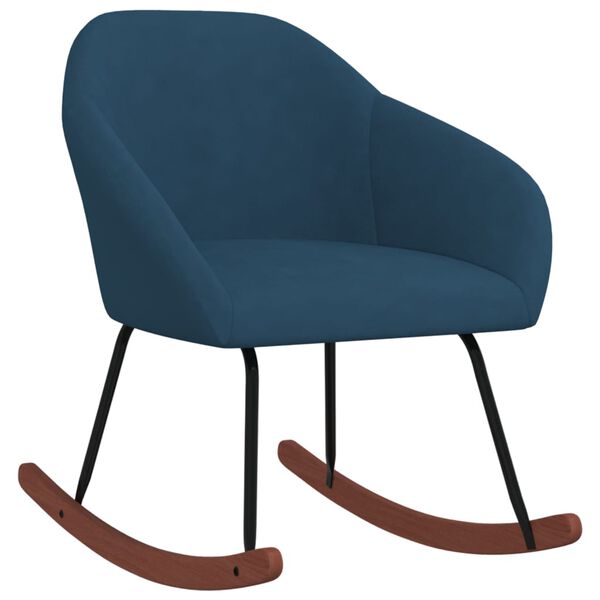 vidaXL Люлеещ се стол, син, текстил