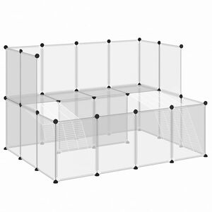 vidaXL Клетка за малки животни прозрачна 143x107x93 см PP и стомана