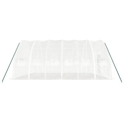 vidaXL Оранжерия със стоманена рамка бяла 36 м² 6x6x2,85 м