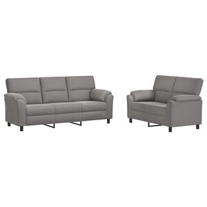 vidaXL Комплект дивани 2 pcs Светлосиво Кадифе