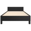 vidaXL Рамка за легло с табла, черна,90x190 см изкуствена кожа