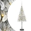 vidaXL Коледно дърво с 150 LED светодиода Бяло 120 cm ПЕ и стомана