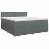 vidaXL Континентално легло с матрак Тъмносиво 140 x 190 cm Текстил