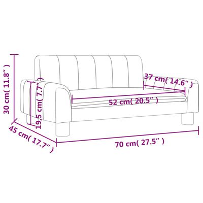 vidaXL Детски диван, кремава, 70x45x30 см, текстил