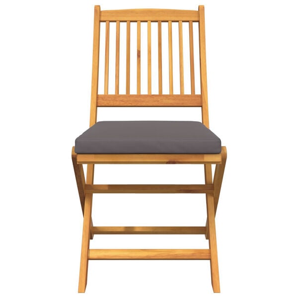 vidaXL Сгъваем стол с възглавница 2 pcs Сив 49 x 57.5 x 92см