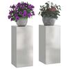 vidaXL Стойка за растения 2 pcs Сребрист 24 x 24 x 55 см