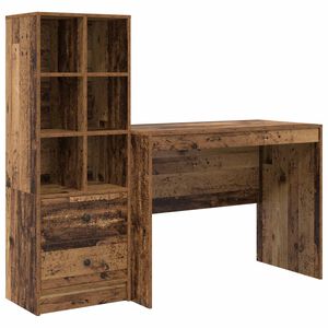 vidaXL Бюро Старо дърво 145.5 x 50 x 127 см 2 бр.