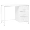 vidaXL Индустриално бюро с чекмеджета, бяло, 105x52x75 см, стомана