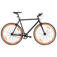 vidaXL Велосипед с фиксирана предавка, черно и оранжево, 700c, 55 см