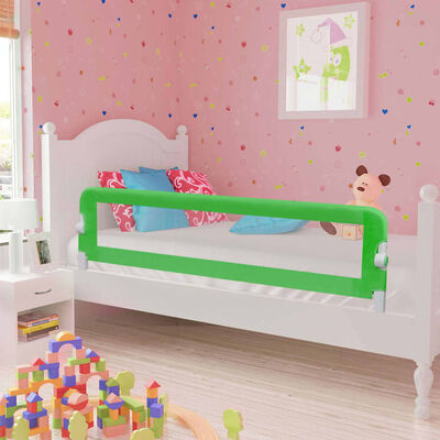 vidaXL Ограничител за детско легло, зелен, 120x42 см, полиестер