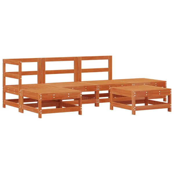 vidaXL Комплект за почивка в градина 5 pcs Восъчен Кафяв