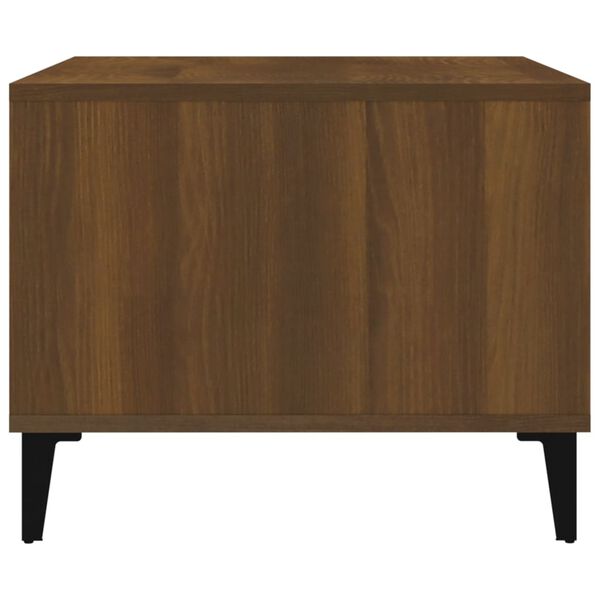 vidaXL Кафе маса, кафяв дъб, 60x50x40 см, инженерно дърво