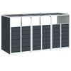 vidaXL Навес за 3 коша на колела, антрацит, 216x81x115 см, стомана