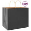 vidaXL Хартиени торбички 250 бр с дръжки черни 32x22x28 см