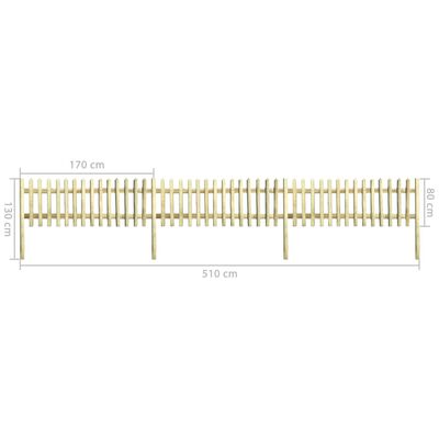 vidaXL Решетъчна ограда импрегниран бор 5,1 м 130 см 5/7 см
