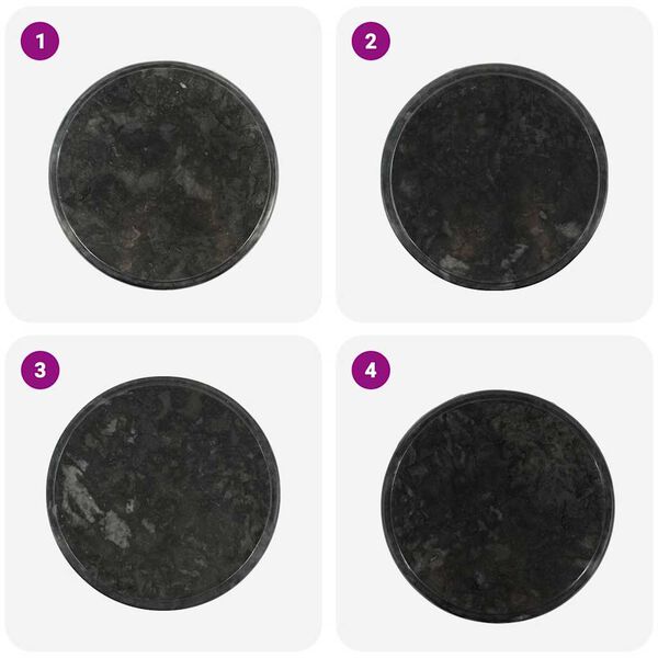 vidaXL Плот за маса, черен, &Oslash;40x2,5 см, мрамор