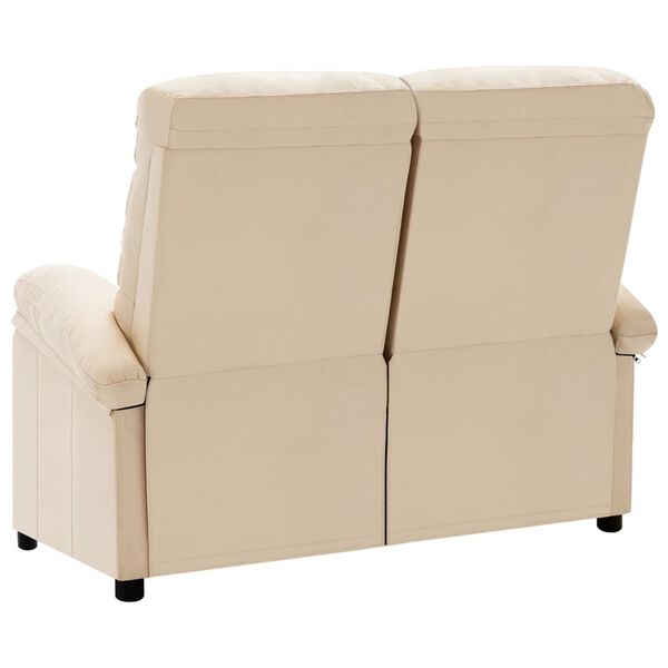 vidaXL 2-местно кресло реклайнер, кремаво, текстил
