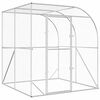 vidaXL Кокошарник Сребристо 200 x 200 x 215 см Поцинкована стомана