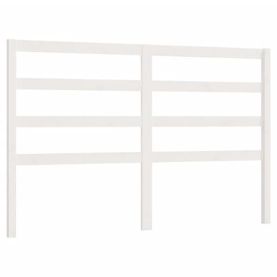vidaXL Горна табла за легло, бяла, 126x4x100 см, бор масив