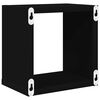 vidaXL Стенни кубични рафтове, 6 бр, черни, 22x15x22 см