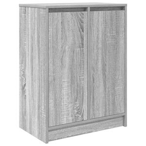 vidaXL Шкаф за обувки, сив сонома, 57x34x76 см, инженерно дърво