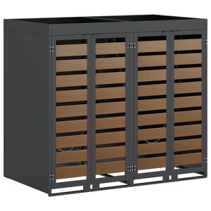 vidaXL Контейнер за съхранение на 3 коша 340 x 77.5 x 115.5 см Стомана