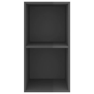 vidaXL ТВ шкаф за стенен монтаж, сив гланц, 37x37x72 см, ПДЧ
