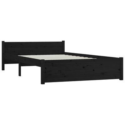 vidaXL Рамка за легло с чекмеджета, черна, 150x200 см, King Size