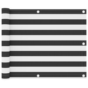 vidaXL Балконски параван, антрацит и бяло, 75x500 см, оксфорд плат