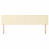 vidaXL Табла за легло, кремава, 200x5x78/88 см, изкуствена кожа