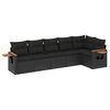 vidaXL Patio Sofa Set 6-местни Black