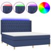 vidaXL Боксспринг легло с матрак и LED, синьо, 180x200 см, плат