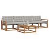 vidaXL Комплект дивани за открито 5 pcs Естествено и светло сиво