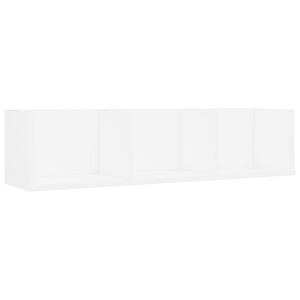 vidaXL CD стенен рафт, бял, 75x18x18 см, инженерно дърво